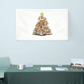 Grappige beagle kerstboom voor beagle hondenliefhe spandoek (Beurs)