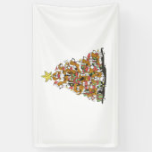 Grappige beagle kerstboom voor beagle hondenliefhe spandoek (Verticaal)