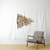 Grappige beagle kerstboom voor beagle hondenliefhe wandkleed (In Situ (horizontaal))