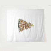 Grappige beagle kerstboom voor beagle hondenliefhe wandkleed (Voorkant (horizontaal))