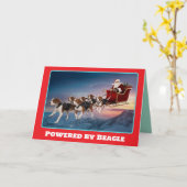 Grappige Beagle Kerstvakantie Kaart (Gele Bloem)