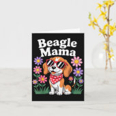 Grappige Beagle-kunst voor vrouwen Meisjes Moeder Kaart (Gele Bloem)