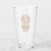 Grappige Beagle met Burger Grappig Mythisch Wezen Glas (Achterkant)
