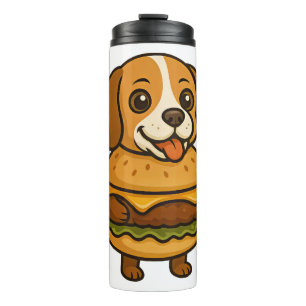 Grappige Beagle met Burger Grappig Mythologisch We Thermosbeker
