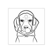 Grappige Beagle met Kauwgom Ontspannen Hond Rubberstempel (Afrduk)