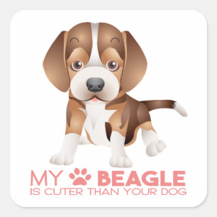Grappige Beagle Moeder Hond Liefhebber Vader Cute Vierkante Sticker