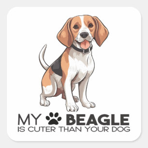 Grappige Beagle Moeder Hond Liefhebber Vader Cute Vierkante Sticker