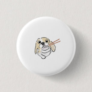 Grappige Beagle Puppy Die Sushi Eet Cadeau Ronde Button 3,2 Cm