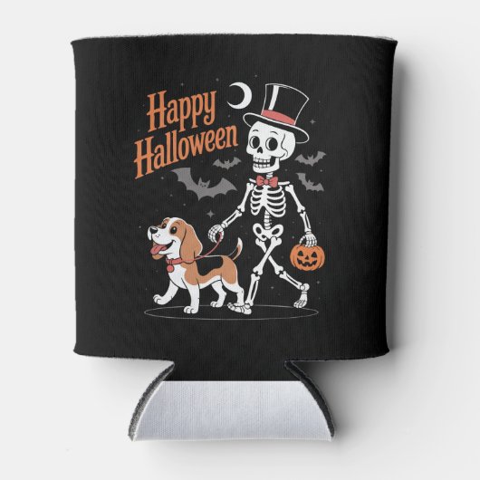 Grappige Beagle Skeleton Hond Wandelen Blikjeskoeler (Voorkant)