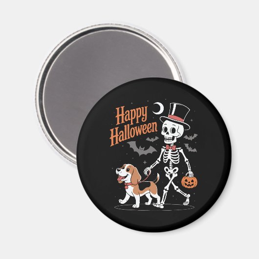 Grappige Beagle Skeleton Hond Wandelen Magneet (Voorkant / Achterkant)