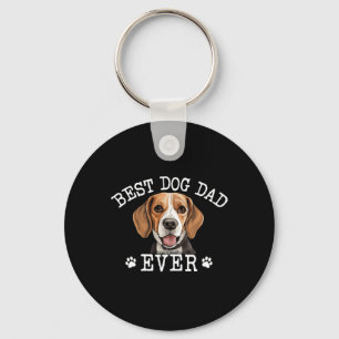 Grappige Beagle Vader Vaderdag Vintage Ooit Honden Sleutelhanger