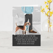 Grappige Beagle voor Vaderdag van de hond Kaart (Gele Bloem)