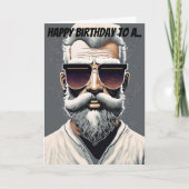 Grappige Bearded Dude Verjaardag met Zonnebril Kaart (Voorkant)