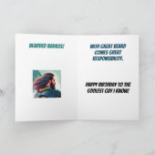 Grappige Bearded Dude Verjaardag met Zonnebril Kaart (Binnen)