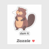 Grappige Beaver Dam it Bevers Humor Leuke Animal G Sticker (Vel)