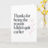 Grappige bedankquote voor collega kaart (Gele Bloem)