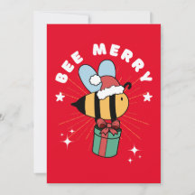 GRAPPIGE BEE MERRY CHRISTMAS CADEAU KAART