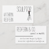 Grappige beeldhouwer vrouw aanpasbaar visitekaartje (Voorkant / Achterkant)