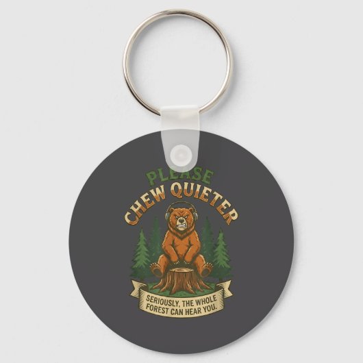 Grappige Beer Die Graag Stil Chewt Sarcasme Humor Sleutelhanger (Voorkant)