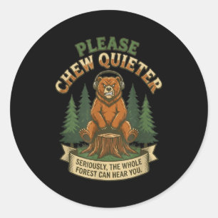 Grappige Beer Die Graag Stil Wil Kauwen Sarcasme H Ronde Sticker