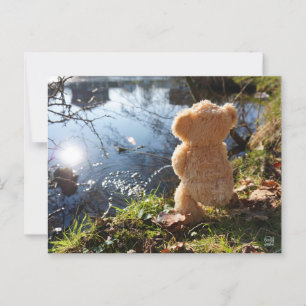 Grappige beer die ondeugend plast. briefkaart