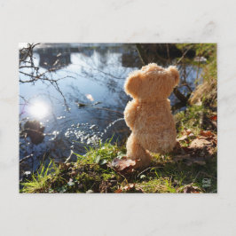 Grappige beer die ondeugend plast. briefkaart