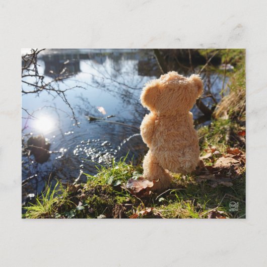 Grappige beer die ondeugend plast. briefkaart (Voorkant)