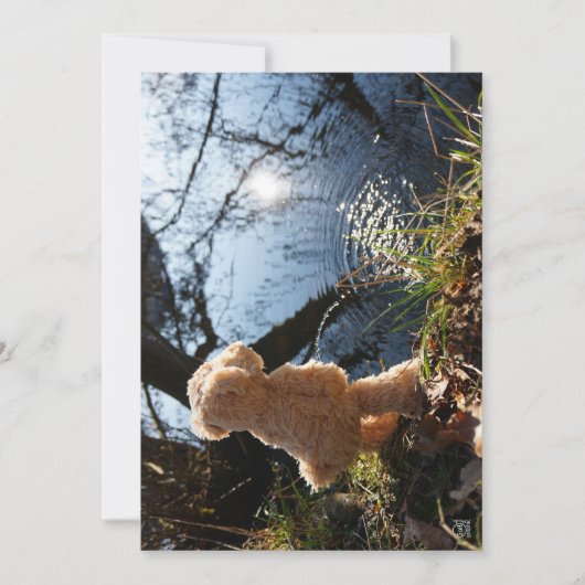 Grappige beer die ondeugend plast. feestdagenkaart (Voorkant)