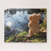 Grappige beer die ondeugend plast. legpuzzel (Horizontaal)