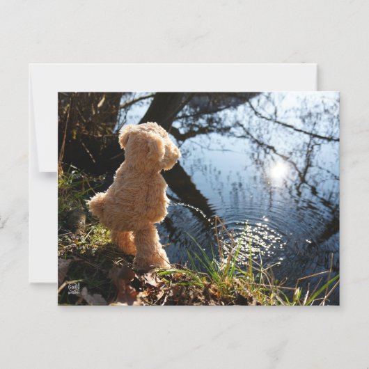 Grappige beer die ondeugend plast. magnetische uit magnetische uitnodiging (Voorkant)