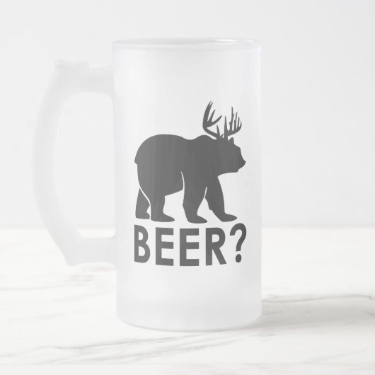 Grappige Beer Herten Bier Matglas Bierpul (Links)