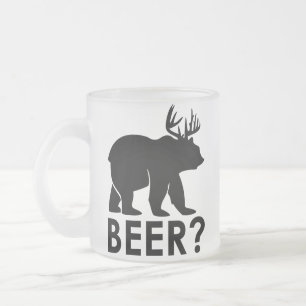 Grappige Beer Herten Biermok Matglas Koffiemok