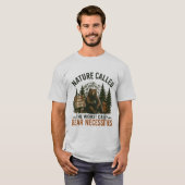 Grappige beer kampeer bord natuur heeft gebeld t-shirt (Voorkant volledig)