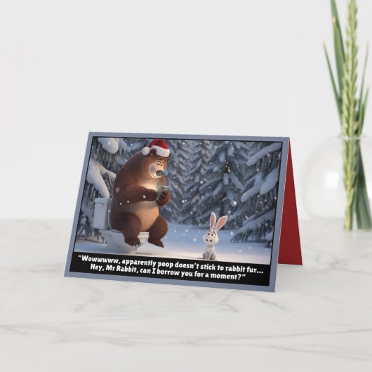 Grappige Beer Kerstmis Kaart (Voorkant)