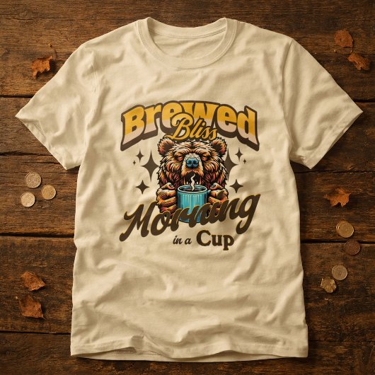 Grappige Beer Koffiedrinker T-Shirt