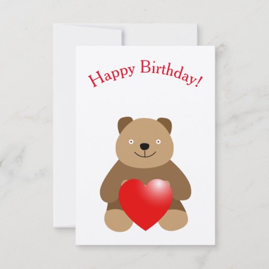 Grappige beer met een hart kaart (Voorkant)