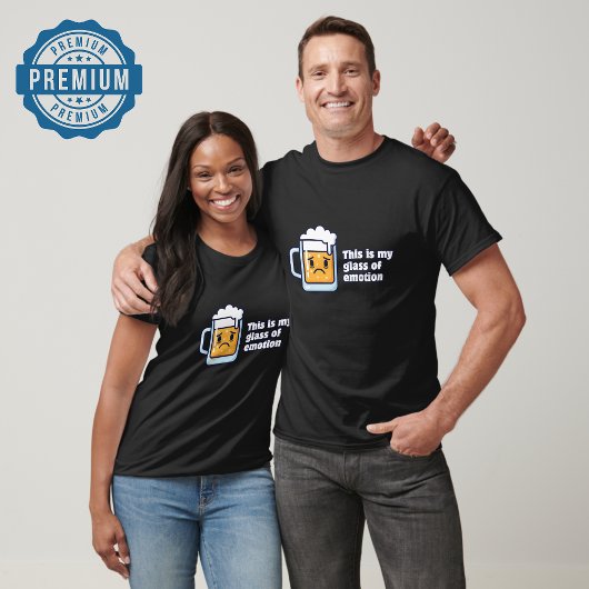 Grappige Beer Mok Cartoon - Glas van Emotie T-shirt