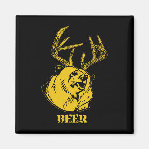 Grappige Beer Plus Hert Staat Gelijk Aan Bier Hert Magneet