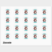 Grappige Beer Ronde Sticker (Vel)