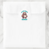 Grappige Beer Ronde Sticker (Tas)