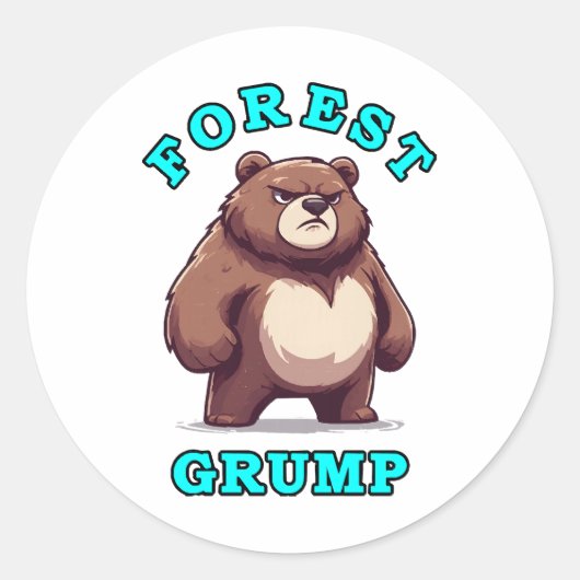 Grappige Beer Ronde Sticker (Voorkant)