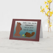 Grappige Beer Verjaardag Kaart (Gele Bloem)