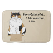 Grappige Beige Calico Kat Doos Humor Vangen Badmat (Voorkant)
