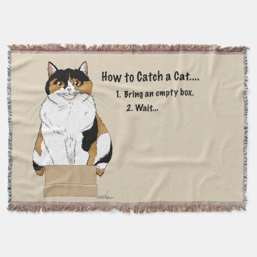 Grappige Beige Schotse Kat Doos Humor Gevangen Deken (Voorkant)