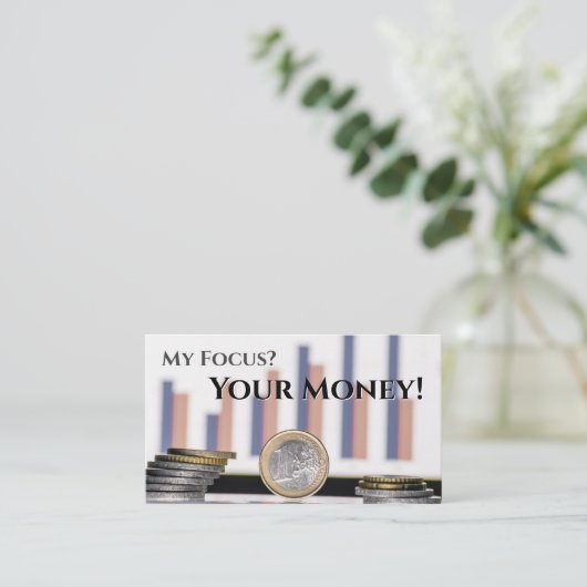 Grappige belastingaccountant valuta financiële exp visitekaartje (Staand voorkant)