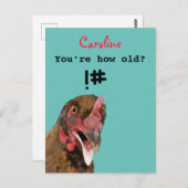 Grappige beledigende grap kip verjaardag briefkaart (Voorkant / Achterkant)