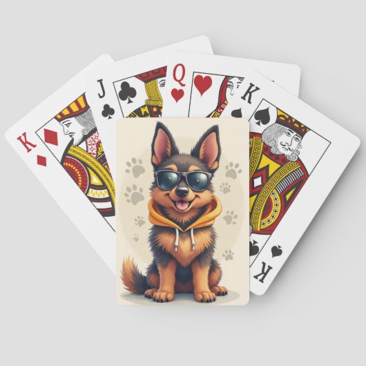 Grappige Belgische Herder Kawaii Hond Pokerkaarten (Achterkant)