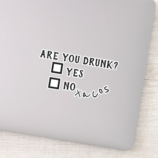 Grappige ben jij dronken taco's decal laptop sticker (Detail)