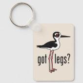 Grappige benen? Zwarte nek Stilt Birdorable Sleutelhanger (Voorkant)