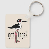 Grappige benen? Zwarte nek Stilt Birdorable Sleutelhanger (Achterkant)